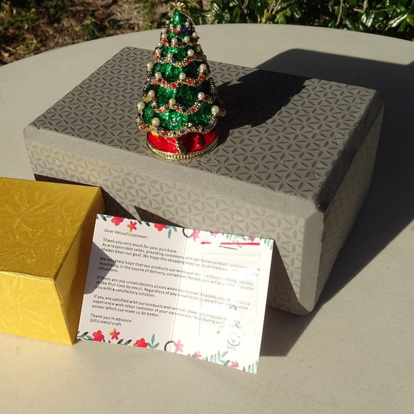 Qifu Hinged Christmas tree Trinket Box, Christmas gifts, Christmas decorative - Picture 5 of 7